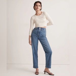 NWT Madewell Petite Perfect Vintage Straight Jean Earlwood Wash 26P